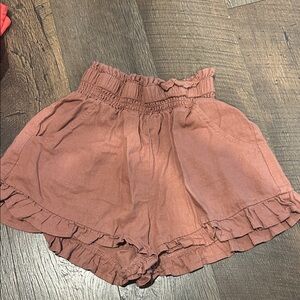 Vanilla Star High Waist Ruffled Brown Shorts